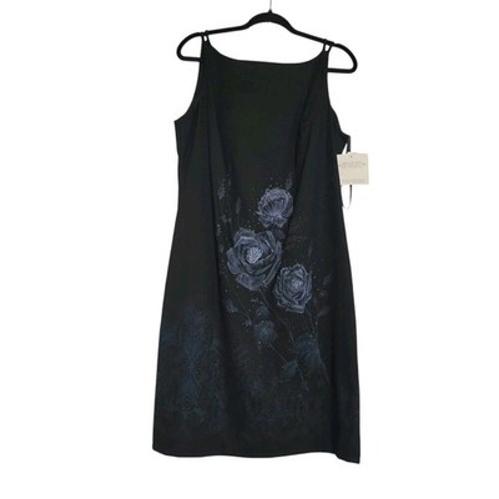 Vintage Y2K Black Floral Whimsigoth Dress Women 14 Homecoming Party Cocktail NEW